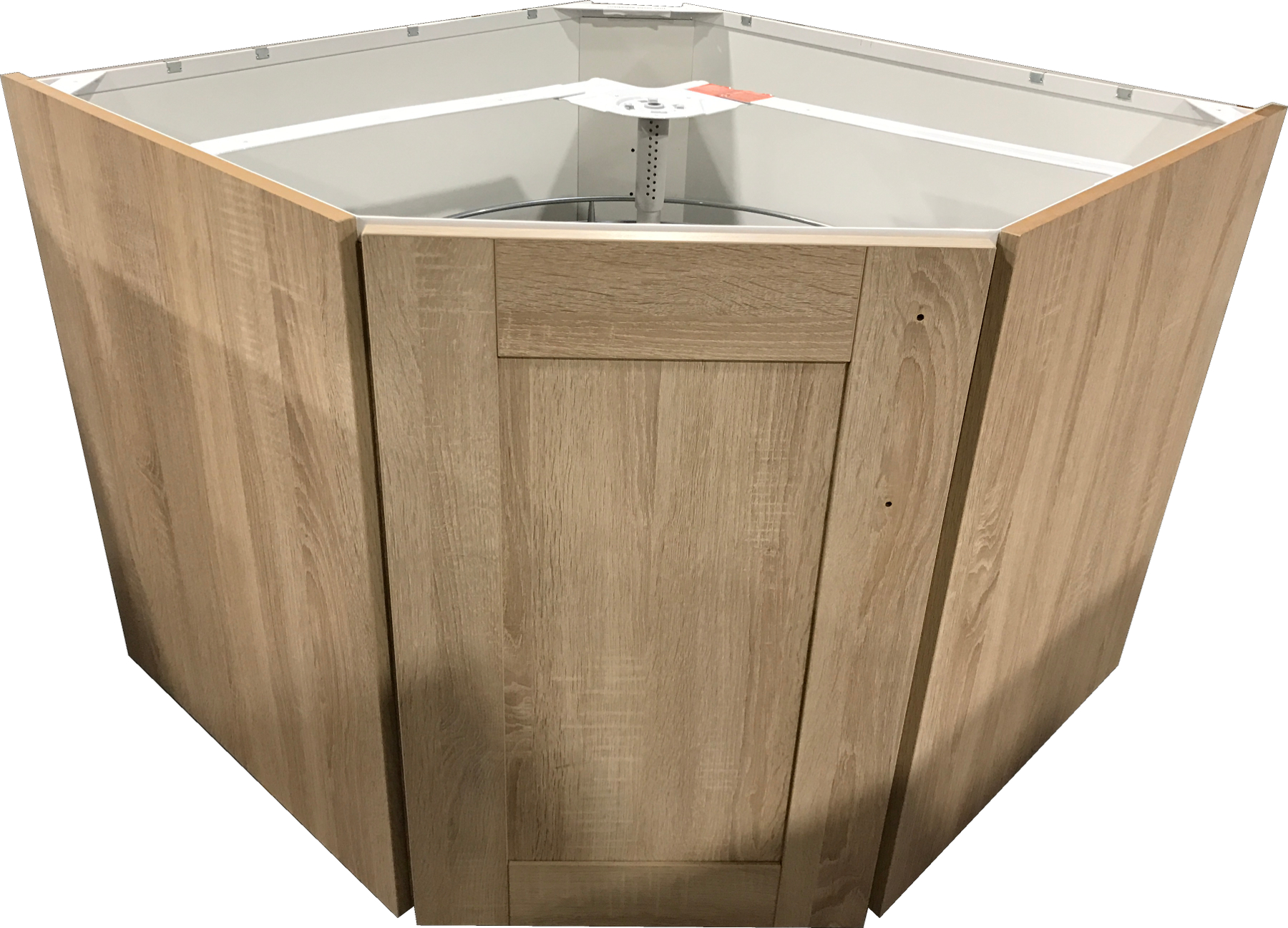 Diagonal-Eckschrank mit einer Tür / Drehkarussell Cottage Eiche